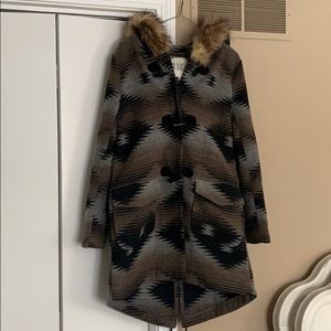 BB Dakota Toggle Jacket with Faux Fur Hood Sz. S